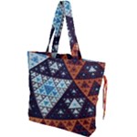 Fractal Triangle Geometric Abstract Pattern Drawstring Tote Bag