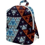 Fractal Triangle Geometric Abstract Pattern Zip Up Backpack