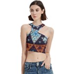Fractal Triangle Geometric Abstract Pattern Cut Out Top