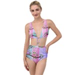 Owls Family Stripe Tree Tied Up Two Piece Swimsuit
