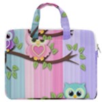 Owls Family Stripe Tree MacBook Pro 13  Double Pocket Laptop Bag
