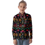 Mexican Folk Art Seamless Pattern Kids  Long Sleeve Shirt