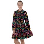 Mexican Folk Art Seamless Pattern All Frills Chiffon Dress