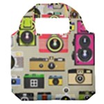 Retro Camera Pattern Graph Premium Foldable Grocery Recycle Bag