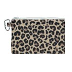 Leopard Animal Skin Patern Canvas Cosmetic Bag (Large)