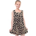 Leopard Animal Skin Patern Kids  Cross Back Dress