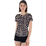 Leopard Animal Skin Patern Back Cut Out Sport T-Shirt