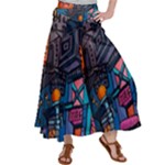 Wallet City Art Graffiti Women s Satin Palazzo Pants