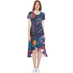 Wallet City Art Graffiti High Low Boho Dress