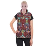 Colorful Owl Art Red Owl Women s Button Up Vest