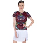 Colorful Owl Art Red Owl Women s Sports Top