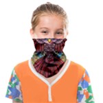 Colorful Owl Art Red Owl Face Covering Bandana (Kids)