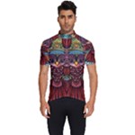 Colorful Owl Art Red Owl Men s Short Sleeve Cycling Jersey
