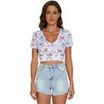 Pattern Stroller Carriage Texture V-Neck Crop Top