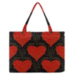 Love Hearts Pattern Style Zipper Medium Tote Bag