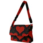 Love Hearts Pattern Style Full Print Messenger Bag (L)