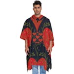 Love Hearts Pattern Style Men s Hooded Rain Ponchos