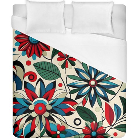 Flora Pattern Flower Duvet Cover (California King Size) from ArtsNow.com