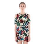 Flora Pattern Flower Shoulder Cutout One Piece Dress