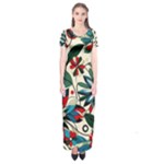 Flora Pattern Flower Short Sleeve Maxi Dress