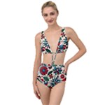 Flora Pattern Flower Tied Up Two Piece Swimsuit