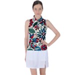 Flora Pattern Flower Women s Sleeveless Polo T-Shirt