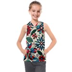 Flora Pattern Flower Kids  Sleeveless Hoodie