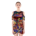 Hexagon Honeycomb Pattern Shoulder Cutout One Piece Dress