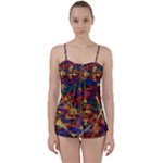 Hexagon Honeycomb Pattern Babydoll Tankini Set