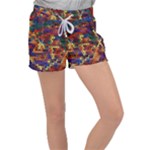 Hexagon Honeycomb Pattern Women s Velour Lounge Shorts