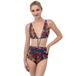 Hexagon Honeycomb Pattern Tied Up Two Piece Swimsuit