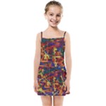 Hexagon Honeycomb Pattern Kids  Summer Sun Dress