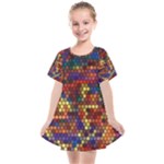 Hexagon Honeycomb Pattern Kids  Smock Dress