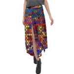 Hexagon Honeycomb Pattern Velour Split Maxi Skirt