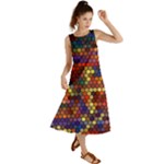 Hexagon Honeycomb Pattern Summer Maxi Dress