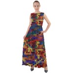Hexagon Honeycomb Pattern Chiffon Mesh Boho Maxi Dress