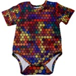 Hexagon Honeycomb Pattern Baby Short Sleeve Bodysuit