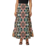 Floral Pattern Flowers Tiered Ruffle Maxi Skirt
