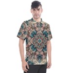 Floral Flora Flower Flowers Nature Pattern Men s Polo T-Shirt