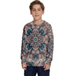 Floral Flora Flower Flowers Nature Pattern Kids  Crewneck Sweatshirt