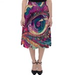 Human Eye Pattern Classic Midi Skirt