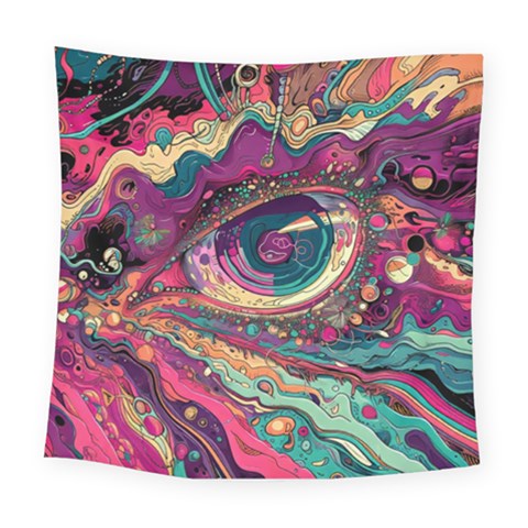 Human Eye Pattern Square Tapestry (Large) from ArtsNow.com
