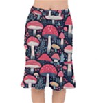 Mushrooms Psychedelic Short Mermaid Skirt