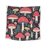 Mushrooms Psychedelic Square Tapestry (Small)