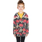 Mushrooms Psychedelic Kids  Double Breasted Button Coat