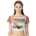 Mandalas-1084082 Ai-generated-7899053 Short Sleeve Crop Top