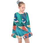 Leaves-3923413 Kids  Long Sleeve Dress