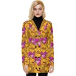 Blooming Flowers Of Orchid Paradise Button Up Hooded Coat 