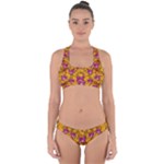 Blooming Flowers Of Orchid Paradise Cross Back Hipster Bikini Set