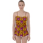 Blooming Flowers Of Orchid Paradise Babydoll Tankini Top